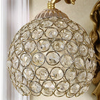 Detail of the faceted crystal globe shade