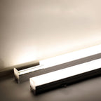Linear LED fixture shown with its minimal slim profile