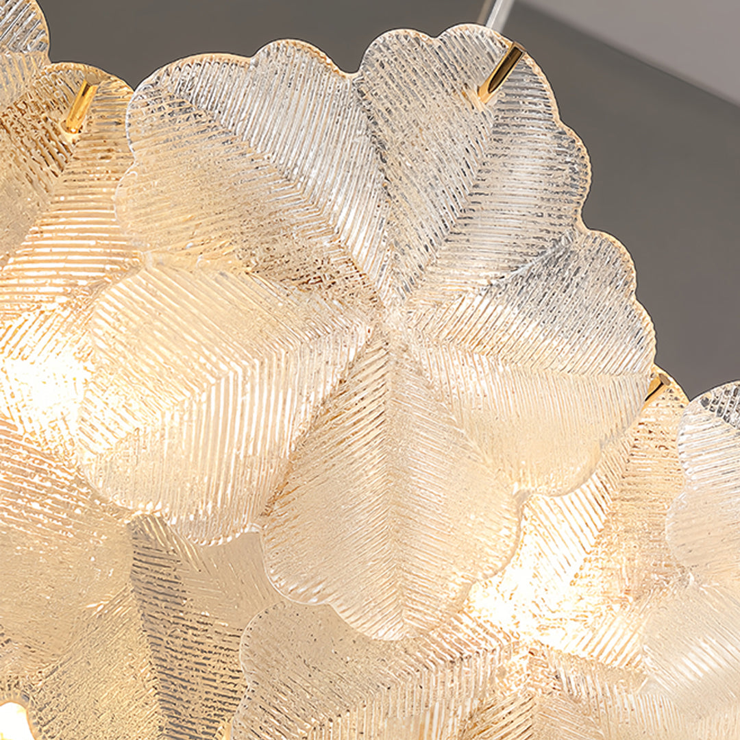Artistic glass garland chandelier with an ethereal glow