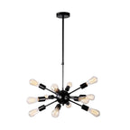 Chrome and black 12-light sputnik chandelier, fifth view