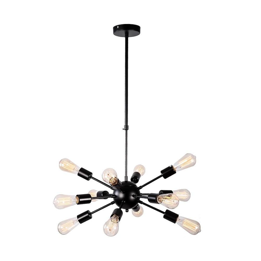 Chrome and black 12-light sputnik chandelier, fifth view