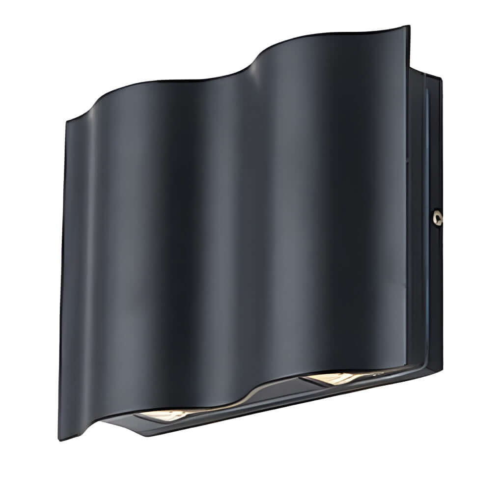 Wavy LED Up Down Wall Light, Sculptural Die-Cast Aluminum Outdoor Sconce for Facade and Patio, 2, 4 or 6-Light Configurations