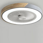 Bladeless flush mount ceiling fan with light, third product view