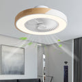 Flush Mount Ceiling Fan with Light, Bladeless LED Fan with Remote for Bedrooms and Low Ceilings, Round or Square in Four Colors