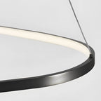 Black aluminium LED ring chandelier, eighth product view