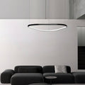 Black aluminium LED ring chandelier, main product view