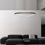 Black aluminium LED ring chandelier, main product view