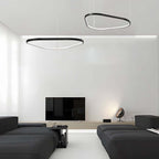 Black aluminium LED ring chandelier, sixth product view