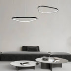 Black aluminium LED ring chandelier, fourth product view