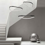 Black aluminium LED ring chandelier, fifth product view