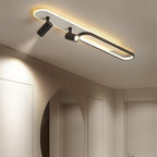 Black adjustable ceiling spotlights with curved LED bodies