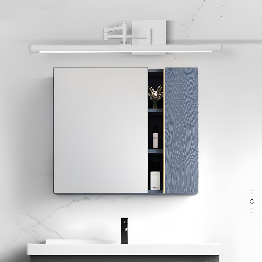 Black Bar Vanity Light, Adjustable Swing Arm LED Bathroom Fixture for Mirrors, Shadow-Free Illumination with Dimming Options