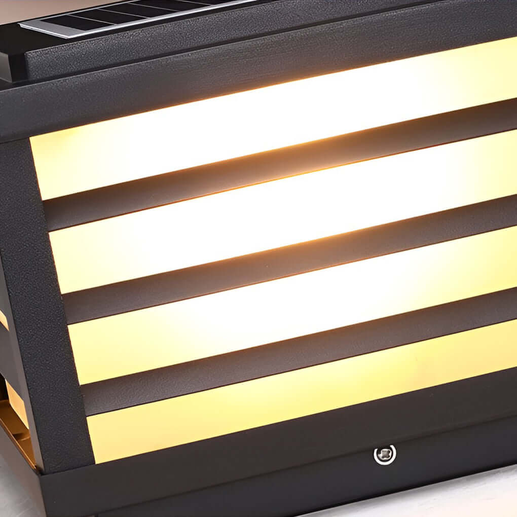 Close-up of the grid pattern glowing with warm light