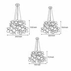 Technical diagram with dimensions for the geometric chandelier