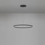 Modern LED Ring Chandelier, Round Halo Ceiling Light for Dining Room and Bedroom, Dimmable Aluminum Circle Pendant in 16, 24 or 31 Inch