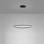 Modern LED Ring Chandelier, Round Halo Ceiling Light for Dining Room and Bedroom, Dimmable Aluminum Circle Pendant in 16, 24 or 31 Inch