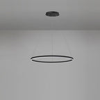 Modern LED Ring Chandelier, Round Halo Ceiling Light for Dining Room and Bedroom, Dimmable Aluminum Circle Pendant in 16, 24 or 31 Inch
