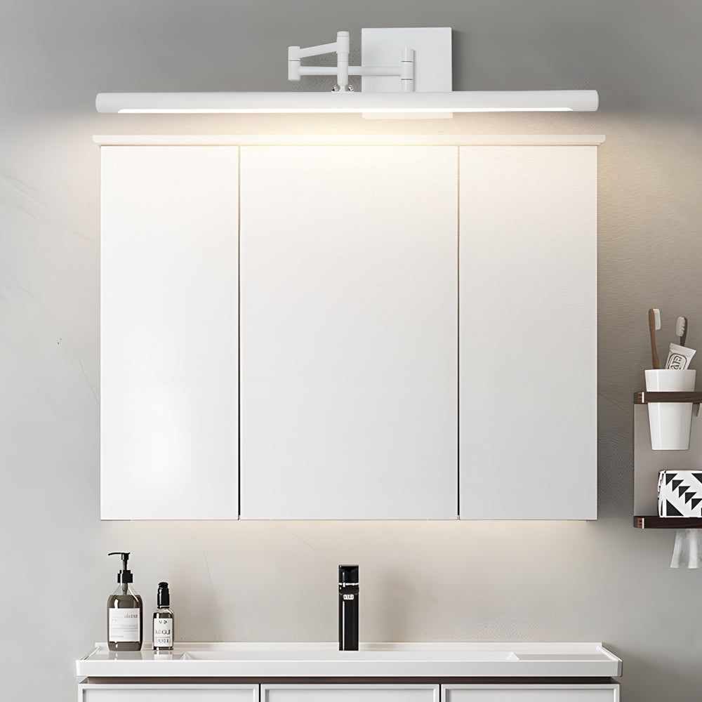 Black Bar Vanity Light, Adjustable Swing Arm LED Bathroom Fixture for Mirrors, Shadow-Free Illumination with Dimming Options