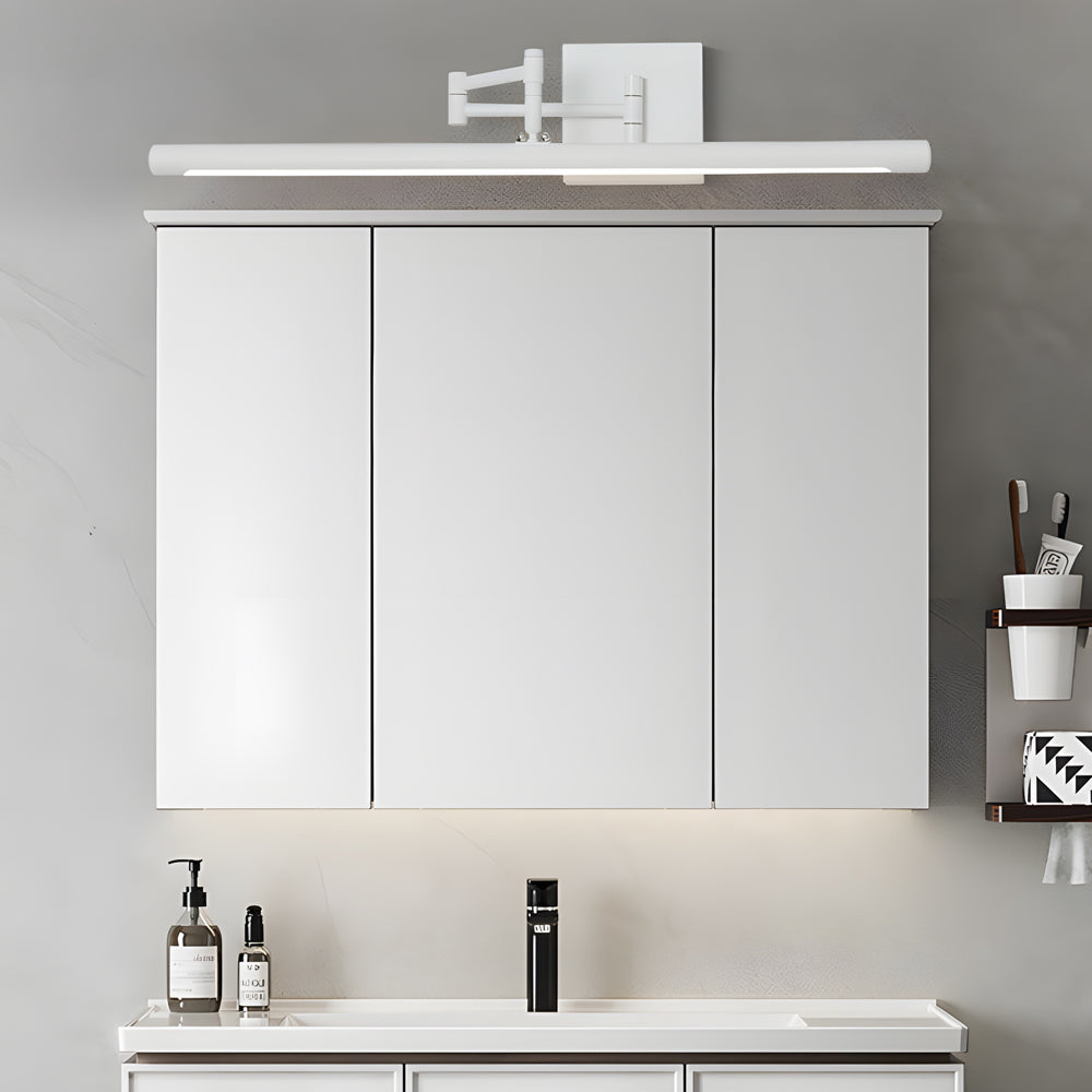 Black Bar Vanity Light, Adjustable Swing Arm LED Bathroom Fixture for Mirrors, Shadow-Free Illumination with Dimming Options