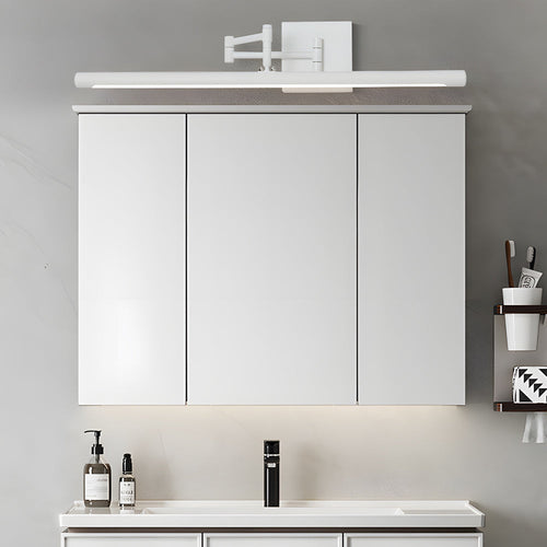 Black Bar Vanity Light, Adjustable Swing Arm LED Bathroom Fixture for Mirrors, Shadow-Free Illumination with Dimming Options