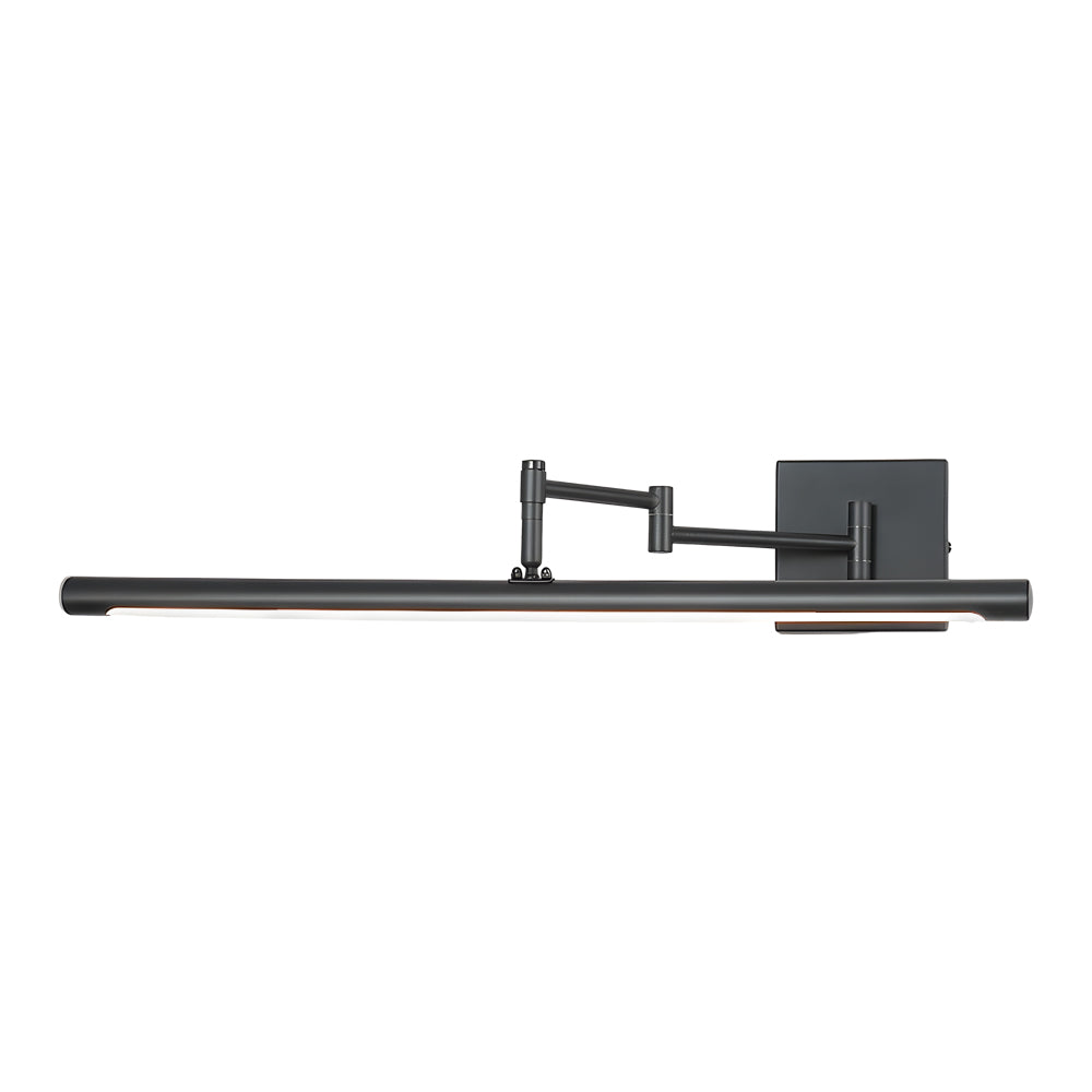 Side view of the black linear vanity light bar