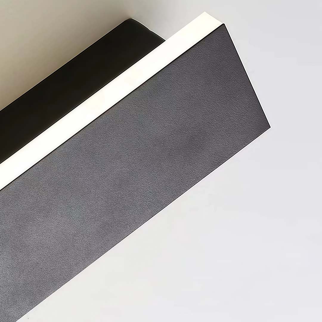 Black Linear Wall Sconce, Slim Metal Waterproof LED Outdoor Light for Facade and Entry Walls, Five Lengths in Warm or White Light