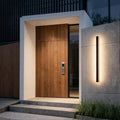 Black Linear Wall Sconce, Slim Metal Waterproof LED Outdoor Light for Facade and Entry Walls, Five Lengths in Warm or White Light