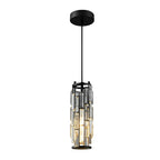 Single black mini crystal pendant light shown on its own