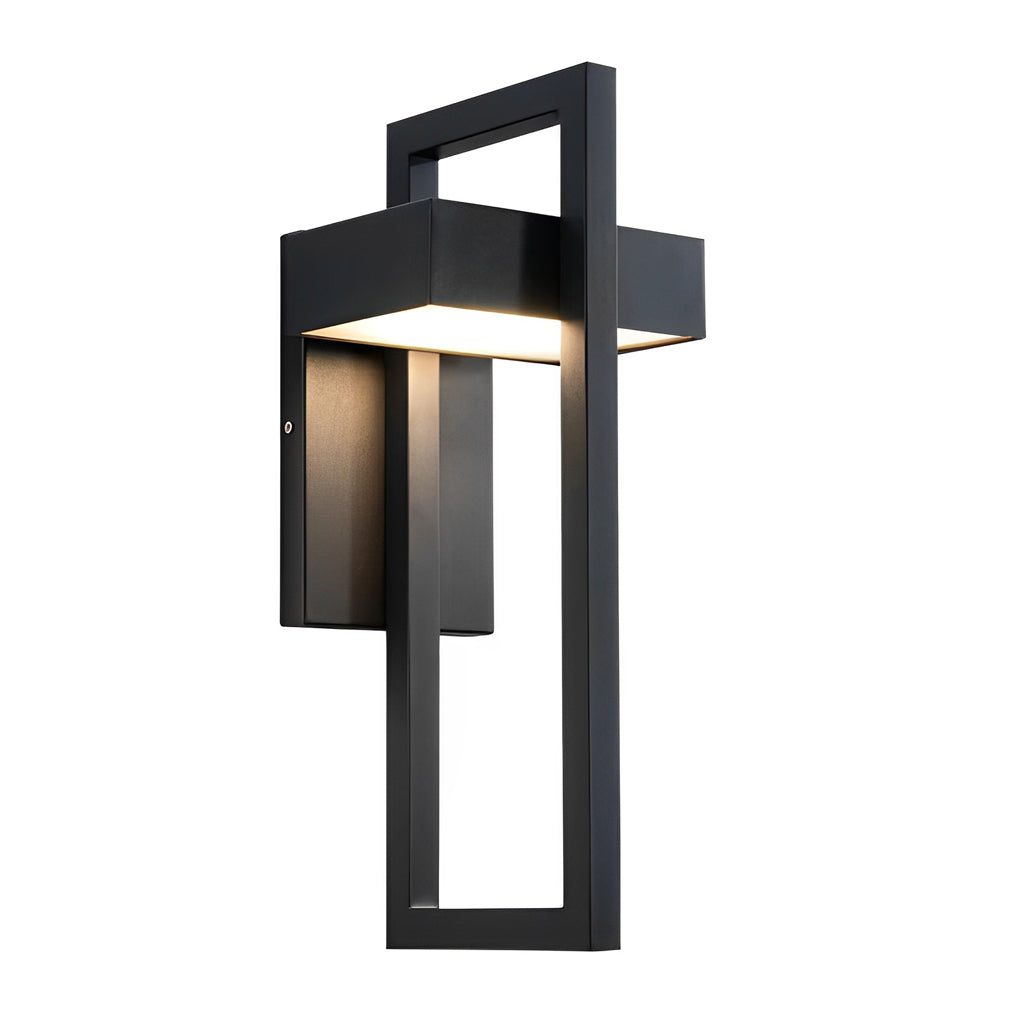 Black Outdoor Wall Sconce, Modern Rectangular Stainless Steel LED Light for Doorways, Gardens and Corridors, IP65 Rated