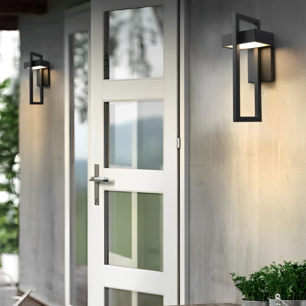 Black Outdoor Wall Sconce, Modern Rectangular Stainless Steel LED Light for Doorways, Gardens and Corridors, IP65 Rated