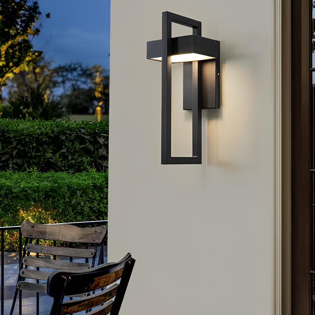 Black Outdoor Wall Sconce, Modern Rectangular Stainless Steel LED Light for Doorways, Gardens and Corridors, IP65 Rated