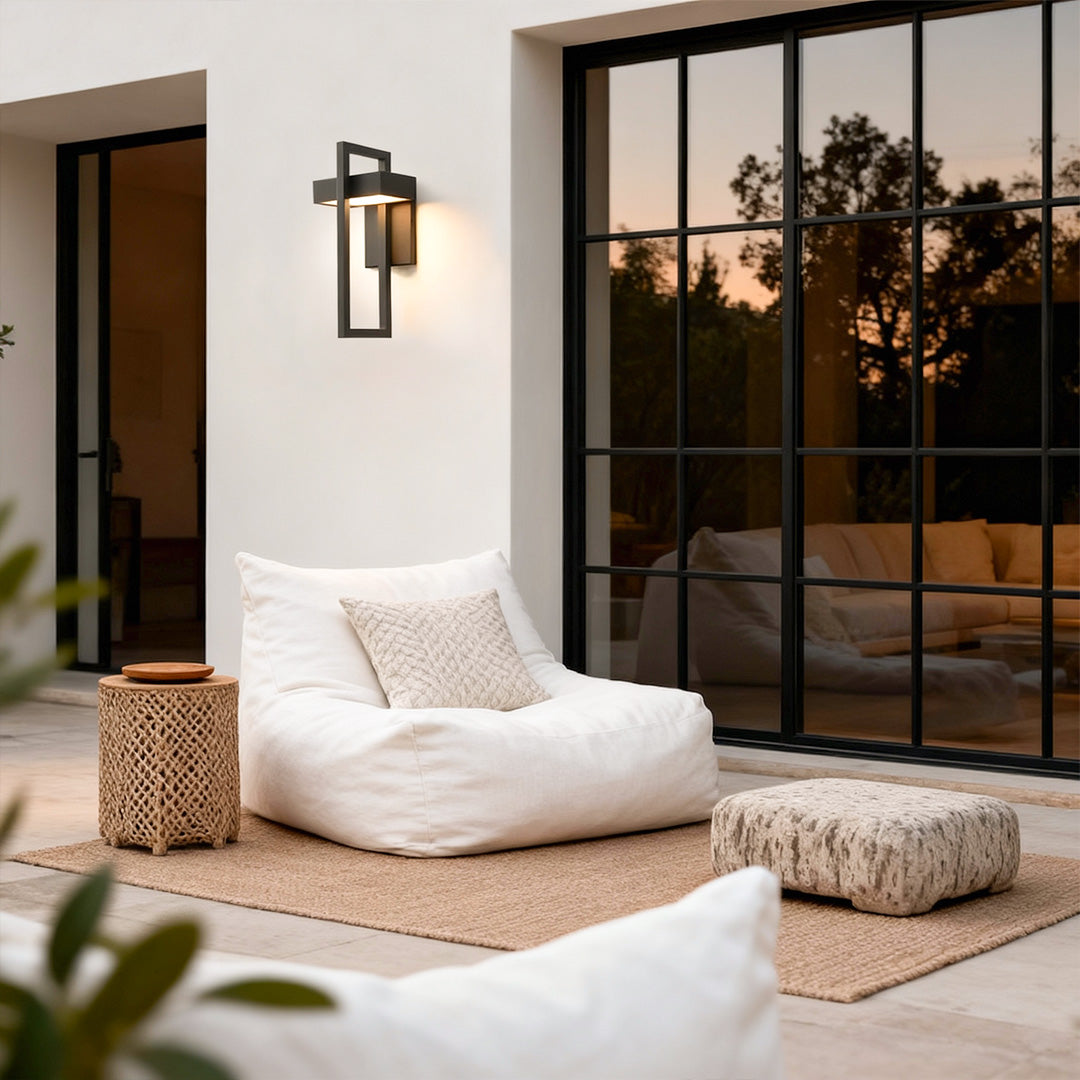 Black Outdoor Wall Sconce, Modern Rectangular Stainless Steel LED Light for Doorways, Gardens and Corridors, IP65 Rated