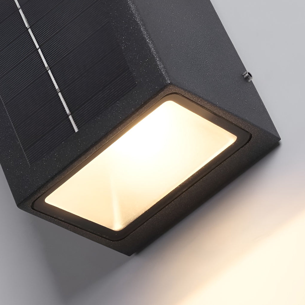 Up Down Outdoor Wall Light, Stainless Steel Waterproof LED Sconce for Facades and Garden Walls, Solar or Hardwired Beam Options