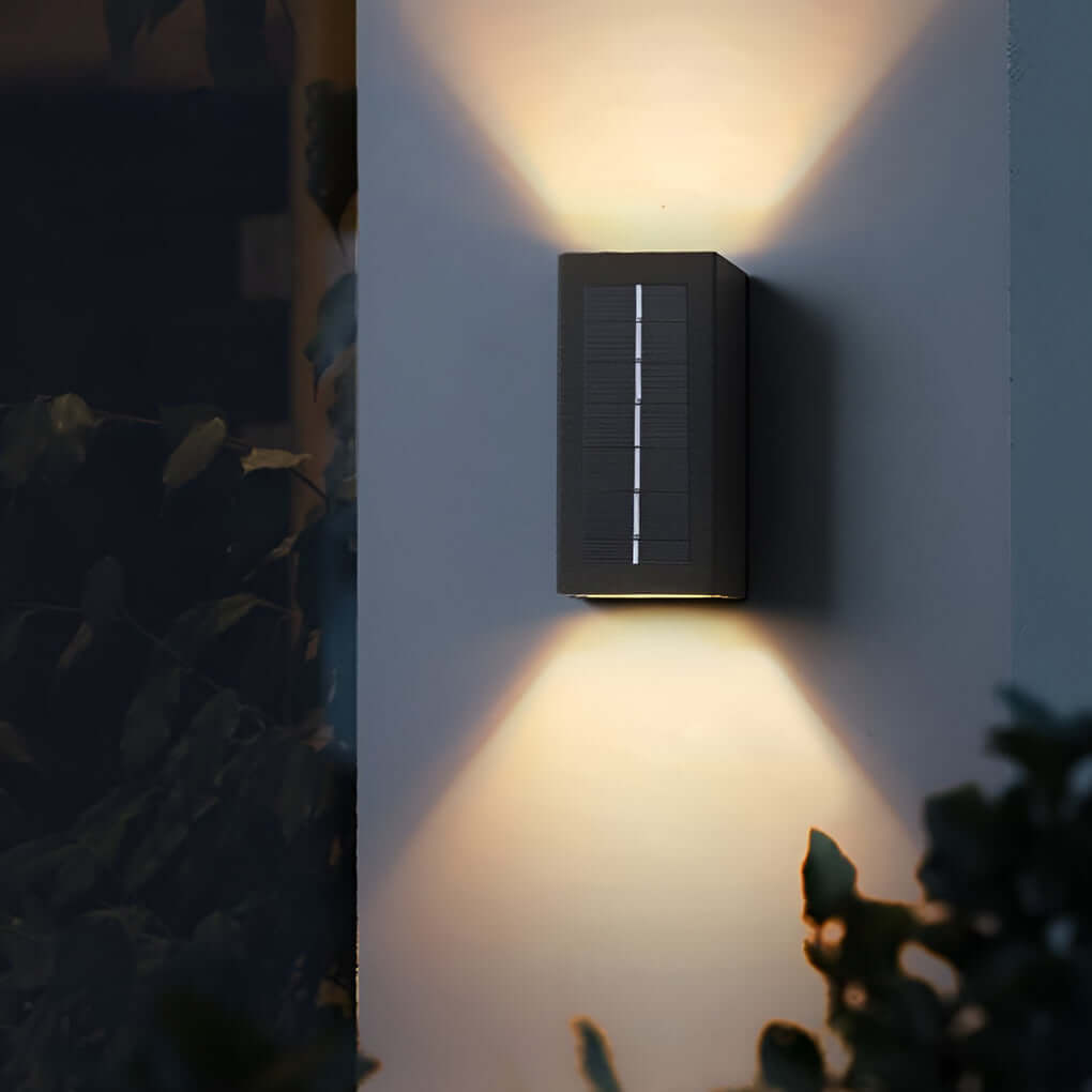 Up Down Outdoor Wall Light, Stainless Steel Waterproof LED Sconce for Facades and Garden Walls, Solar or Hardwired Beam Options