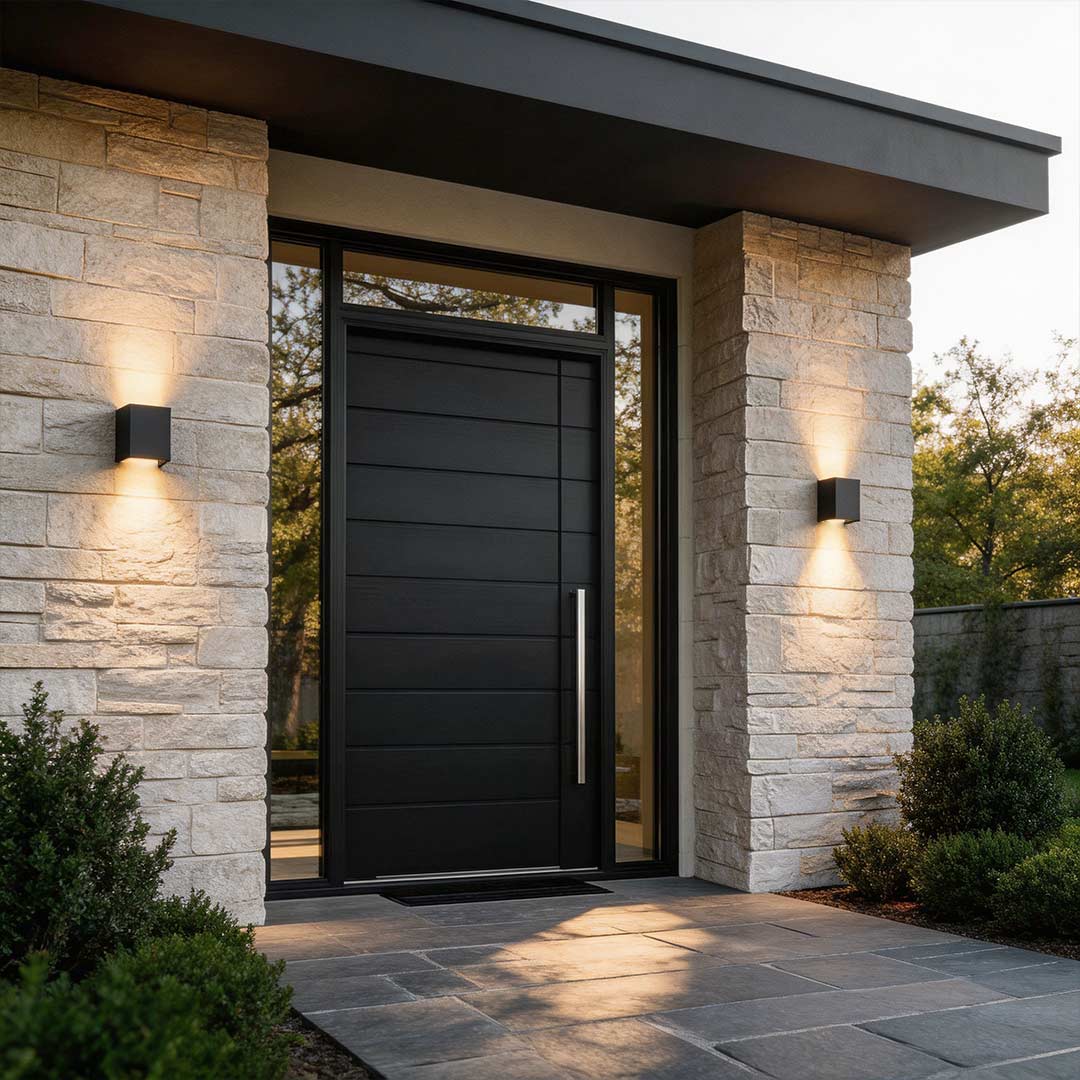 Black Outdoor Wall Light, Minimalist Die-Cast Aluminum Up and Down LED Sconce for Porch and Exterior Walls, Weather Resistant