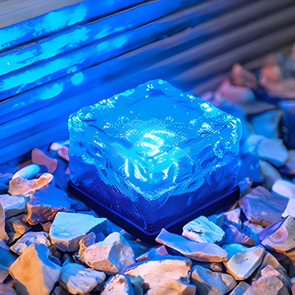 Solar Ice Cube Lights, Crystal-Look Outdoor Step and Path Lights for Decks, Gardens and Pool Surrounds, Sets of 4 to 30