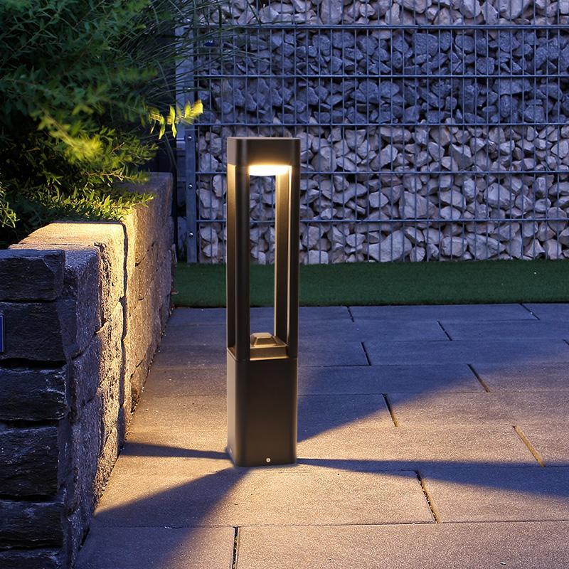 Bollard Landscape Light, Die-Cast Aluminum Waterproof LED Path Light for Gardens and Driveways, Minimalist Black in Three Heights