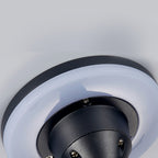 Close-up of the white reflector inside the black housing
