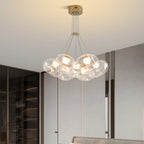 Sophisticated brass accented multi-light chandelier, product view