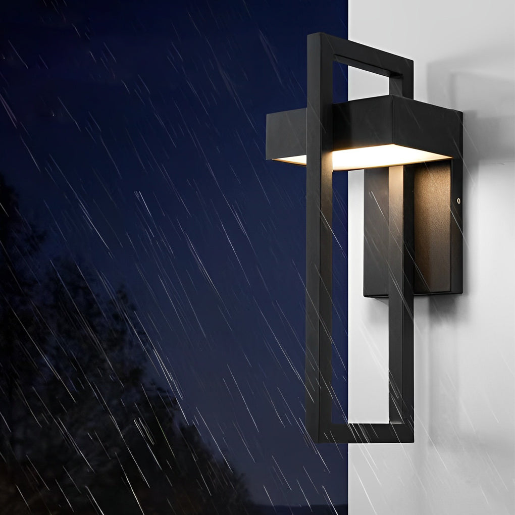 Black Outdoor Wall Sconce, Modern Rectangular Stainless Steel LED Light for Doorways, Gardens and Corridors, IP65 Rated