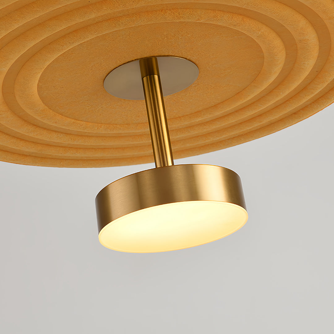 Detail of the brass fixture and integrated light