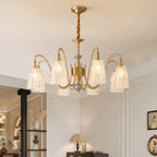 Vintage brass chandelier in a sophisticated living room