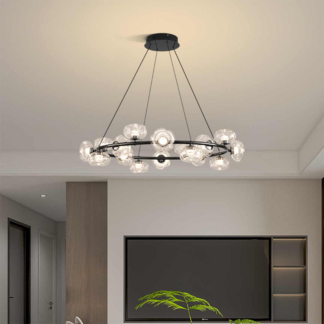 Bubble chandelier as a focal point in a residential room