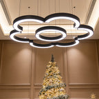 C-shaped LED pendant light in a modern interior