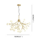 Copper and glass 45-light starburst chandelier, fifth view