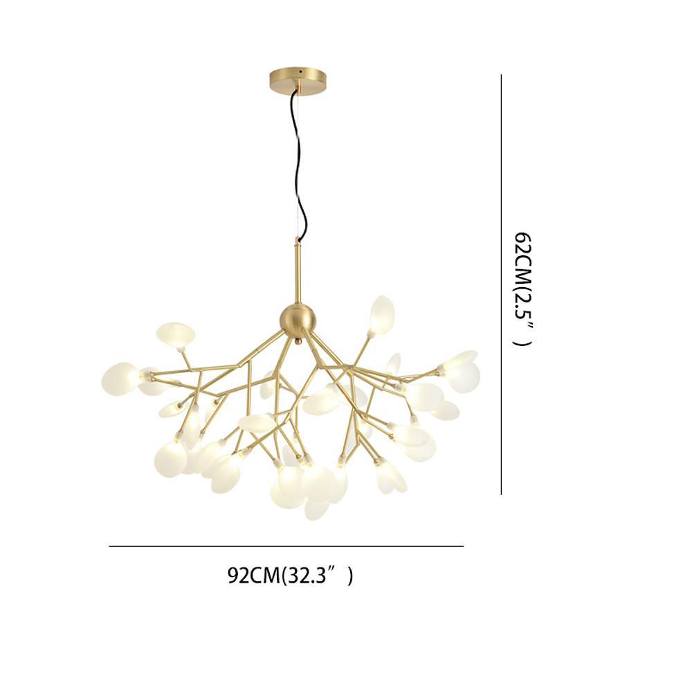 Copper and glass 45-light starburst chandelier, fifth view