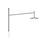 Cantilever wall lamp fitted with a black metal shade