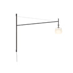 Cantilever wall lamp fitted with a glass globe shade