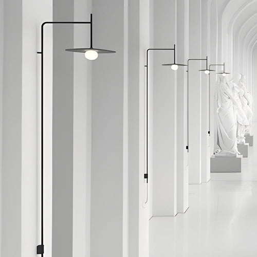 Cantilever wall lamps installed along a corridor wall