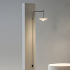 Slim cantilever wall lamp mounted on a vertical wall column
